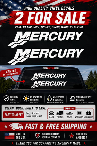 Mercury decal sticker - 2x,