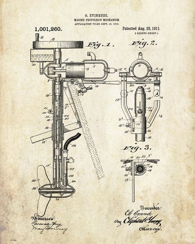 Outboard boat motor patent art - outboard,
