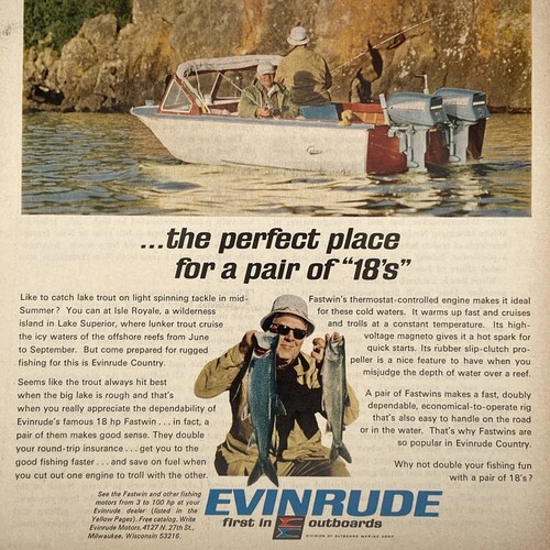 1967 evinrude outboards print - 1967,