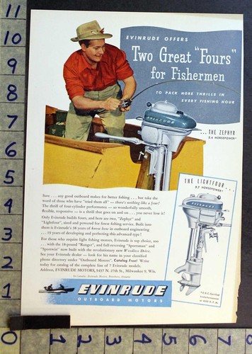 1947 evinrude zephyr lightfour - evinrude,