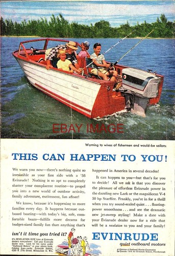 1958 advert for evinrude boat - advert,