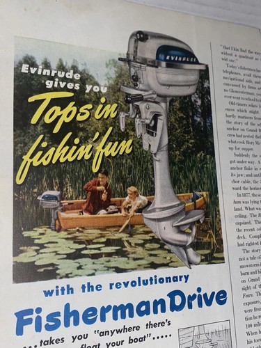 Vintage 1940s evinrude print - 1940s,