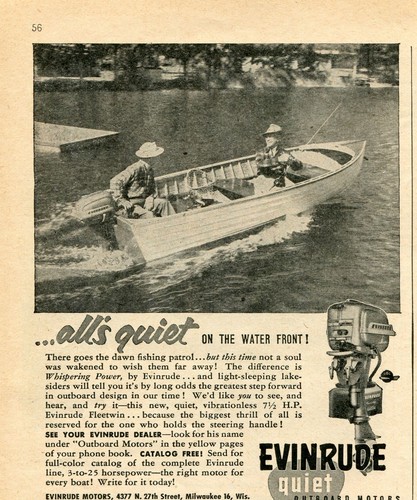 1954 evinrude fishing - fishing, boat