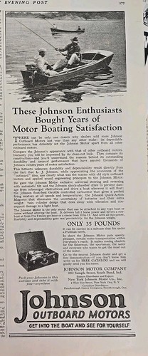 1924 johnson outboard boat - outboard,