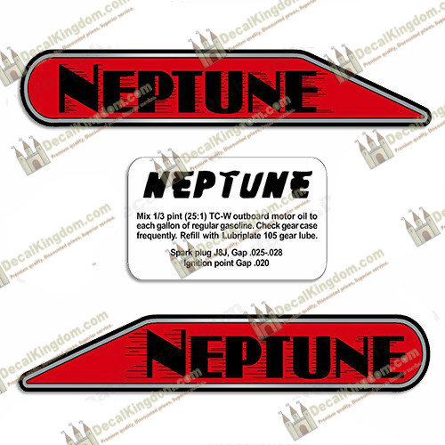 Neptune outboard boat decals - neptune,