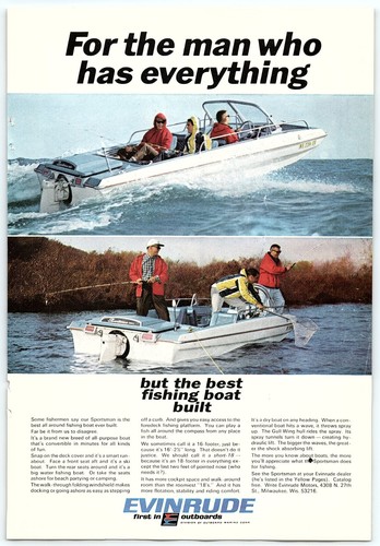 1960s evinrude fishing boat - evinrude,