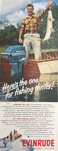 1952 evinrude outboard boat - evinrude,