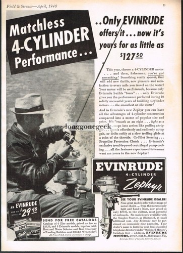 1940 evinrude zephyr outboard - evinrude,