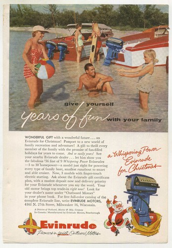 Vintage 1955 evinrude outboard - evinrude,
